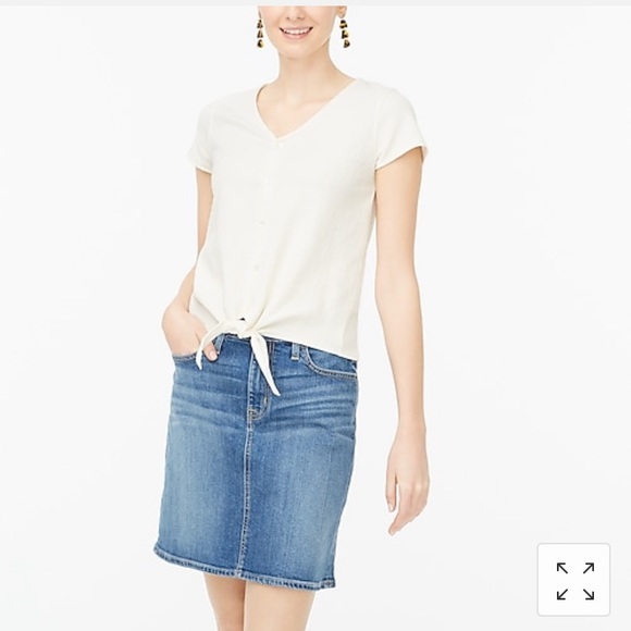 J. Crew textured tie-front top- NWT - Picture 3 of 4